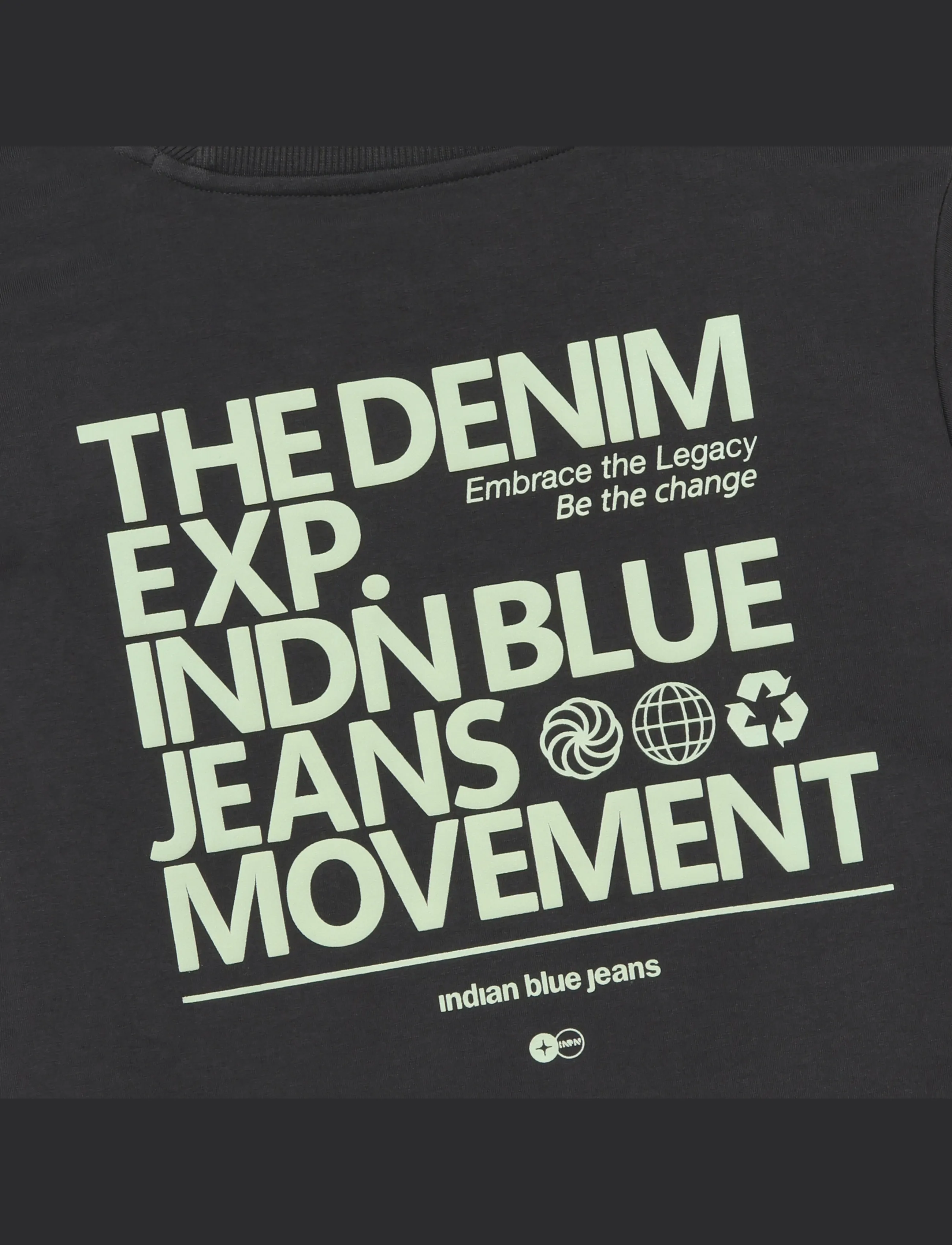 Indian Blue Jeans - Sweater Chest and Backprint - antra ash - 2