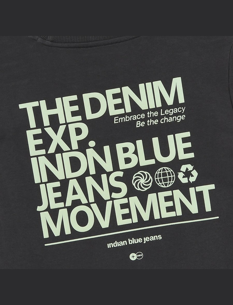 Indian Blue Jeans - Sweater Chest and Backprint - sweatshirts - antra ash - 2