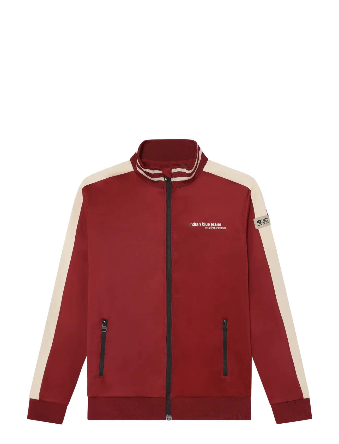 Indian Blue Jeans Zipper Jacket Contrast Sleeve - Bomber Jackets - SOFT BORDEAUX / burgundy