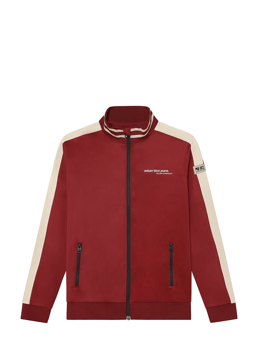 Indian Blue Jeans - Zipper Jacket Contrast Sleeve - bomberjacken - soft bordeaux - 0
