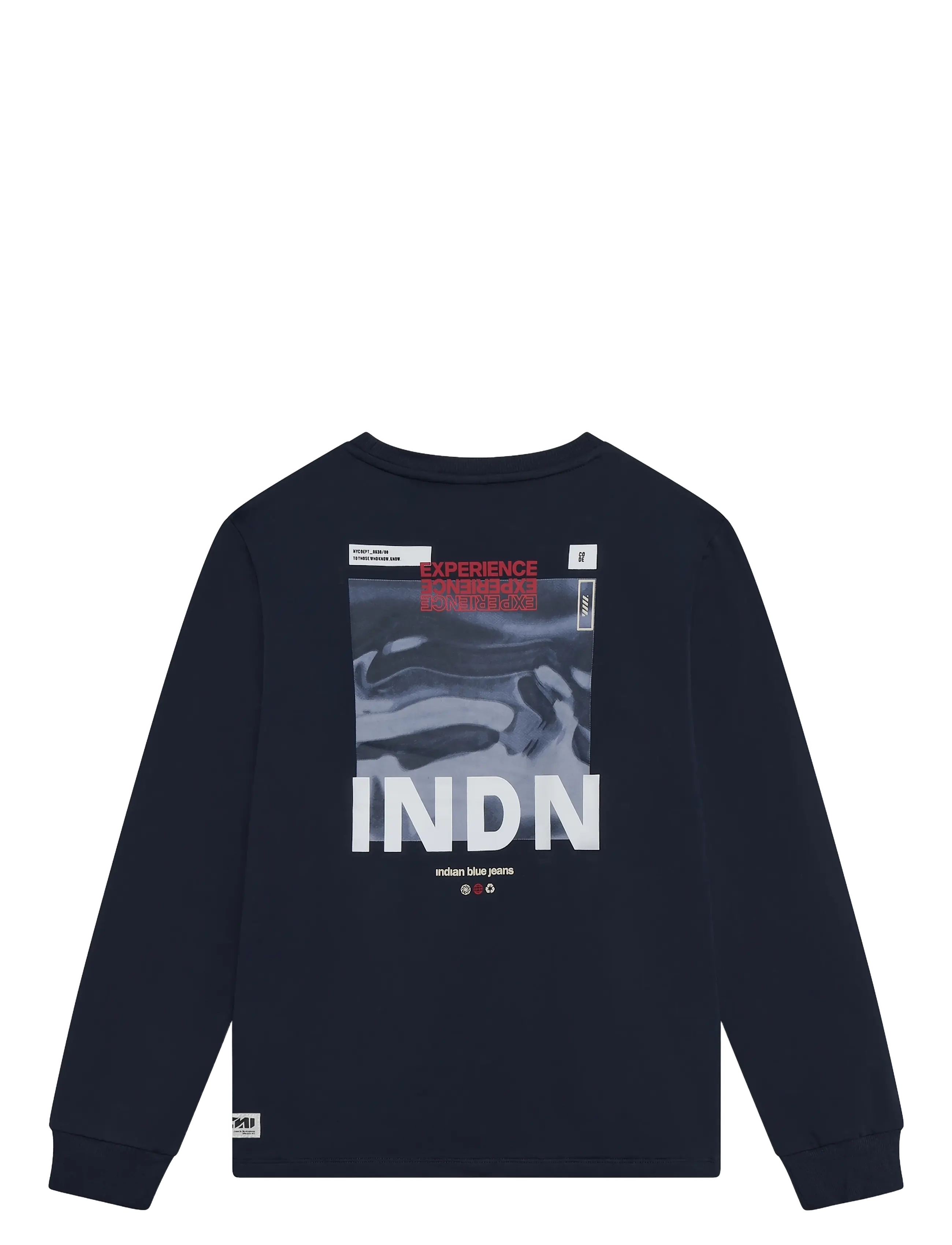 Indian Blue Jeans - T-Shirt LS Backprint Indian - höstkläder - deep navy - 2