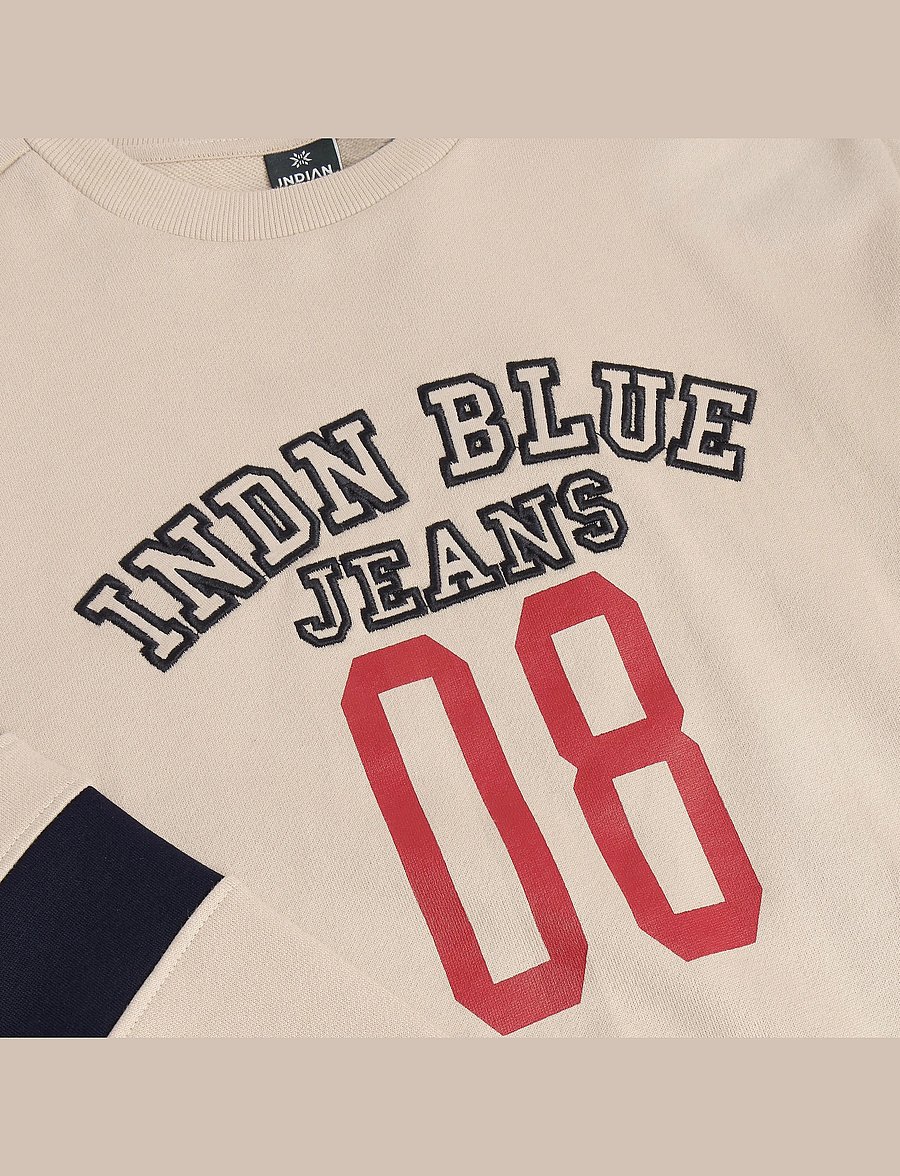 Indian Blue Jeans - Loose Fit Sweat College INDN - sweatshirts - pale sand - 2