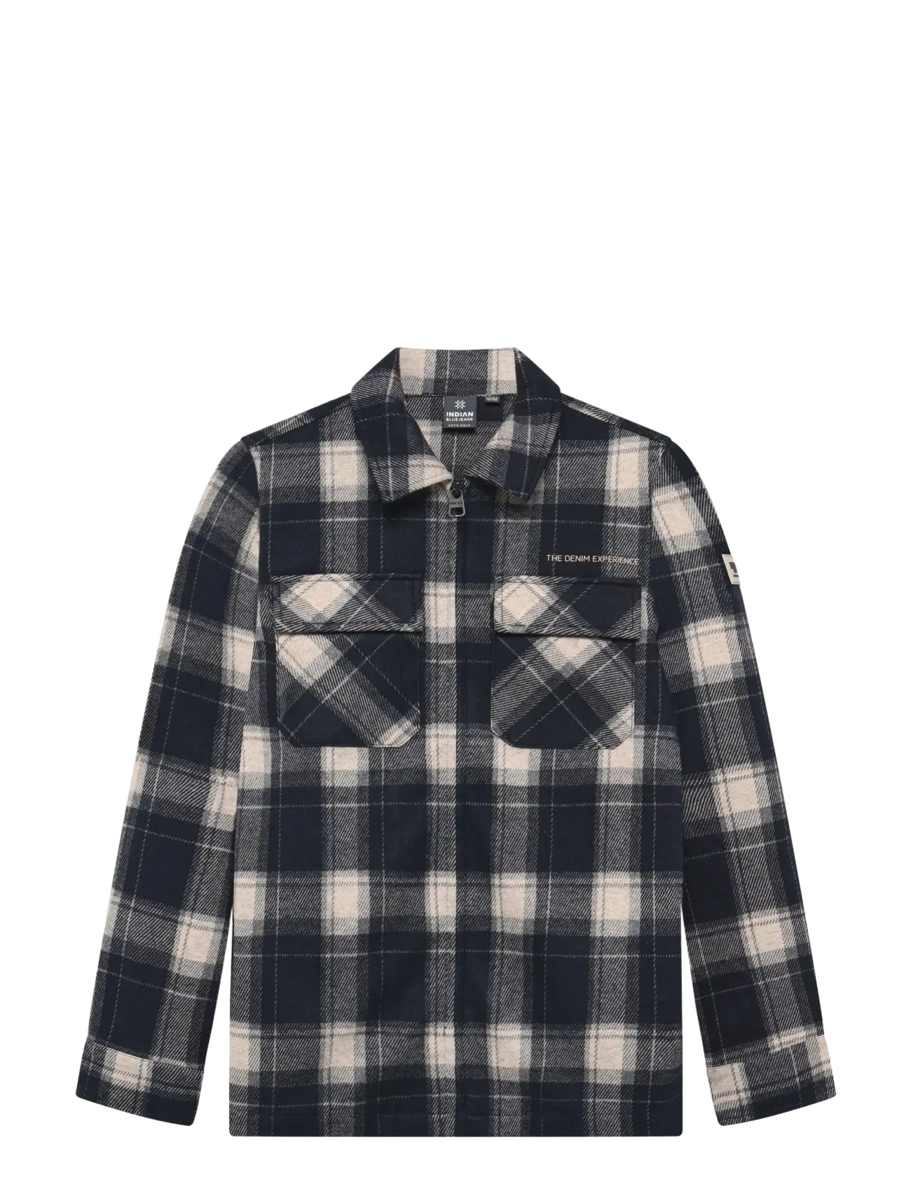 Indian Blue Jeans Shirt Jacket Zip Check - Tøj - ANTRA ASH / grey