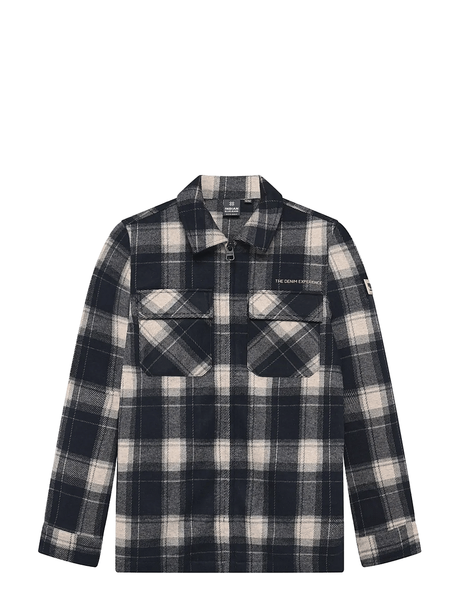 Indian Blue Jeans - Shirt Jacket Zip Check - overshirts - antra ash - 0