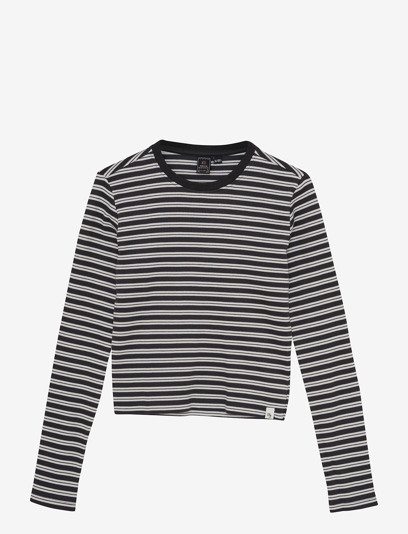 Indian Blue Jeans - T-shirt LS Cropped Striped - langærmede t-shirts - phantom - 0