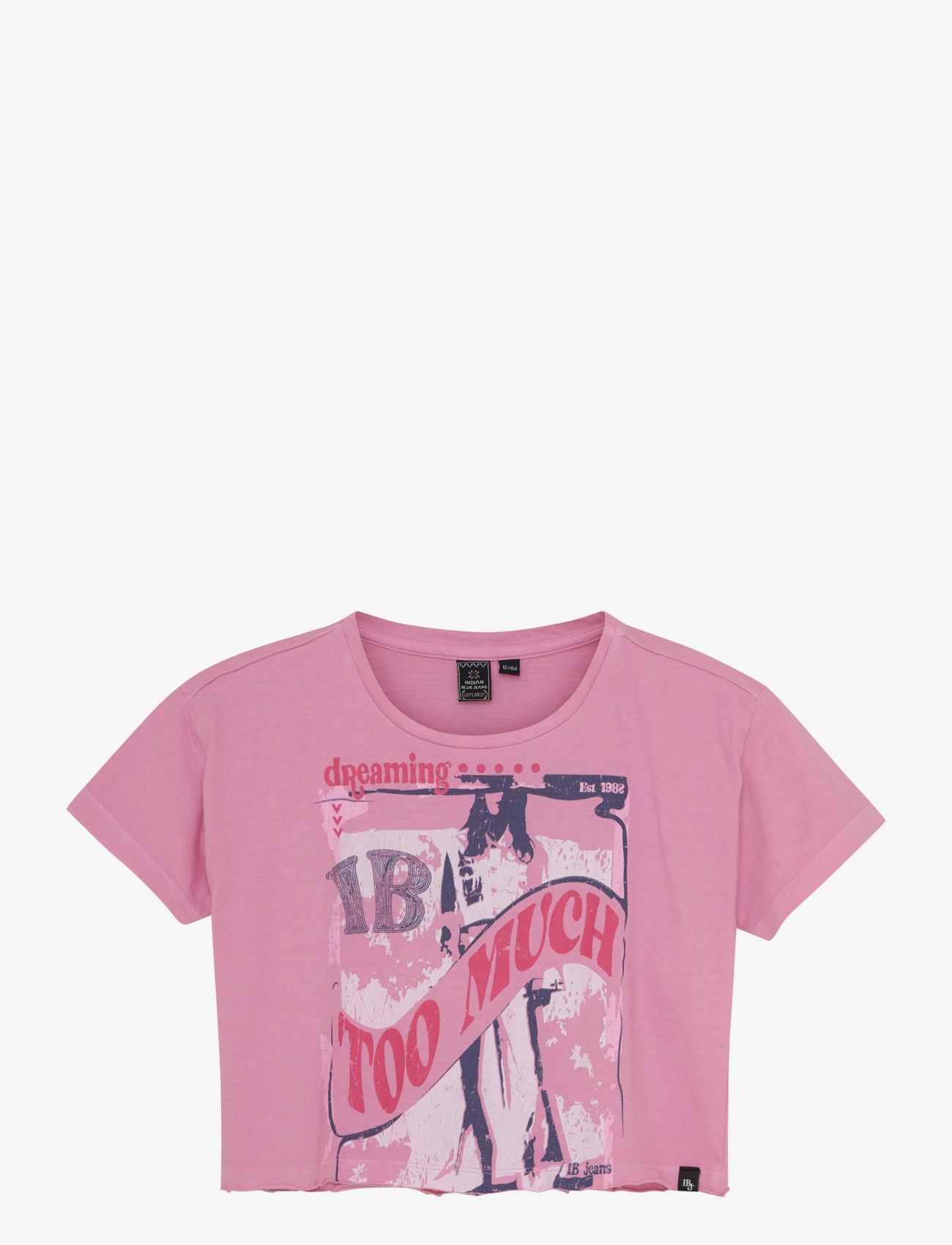Indian Blue Jeans T-Shirt Wide Cropped, 116, T-shirts, Rosa - Short-sleeved, Kinder