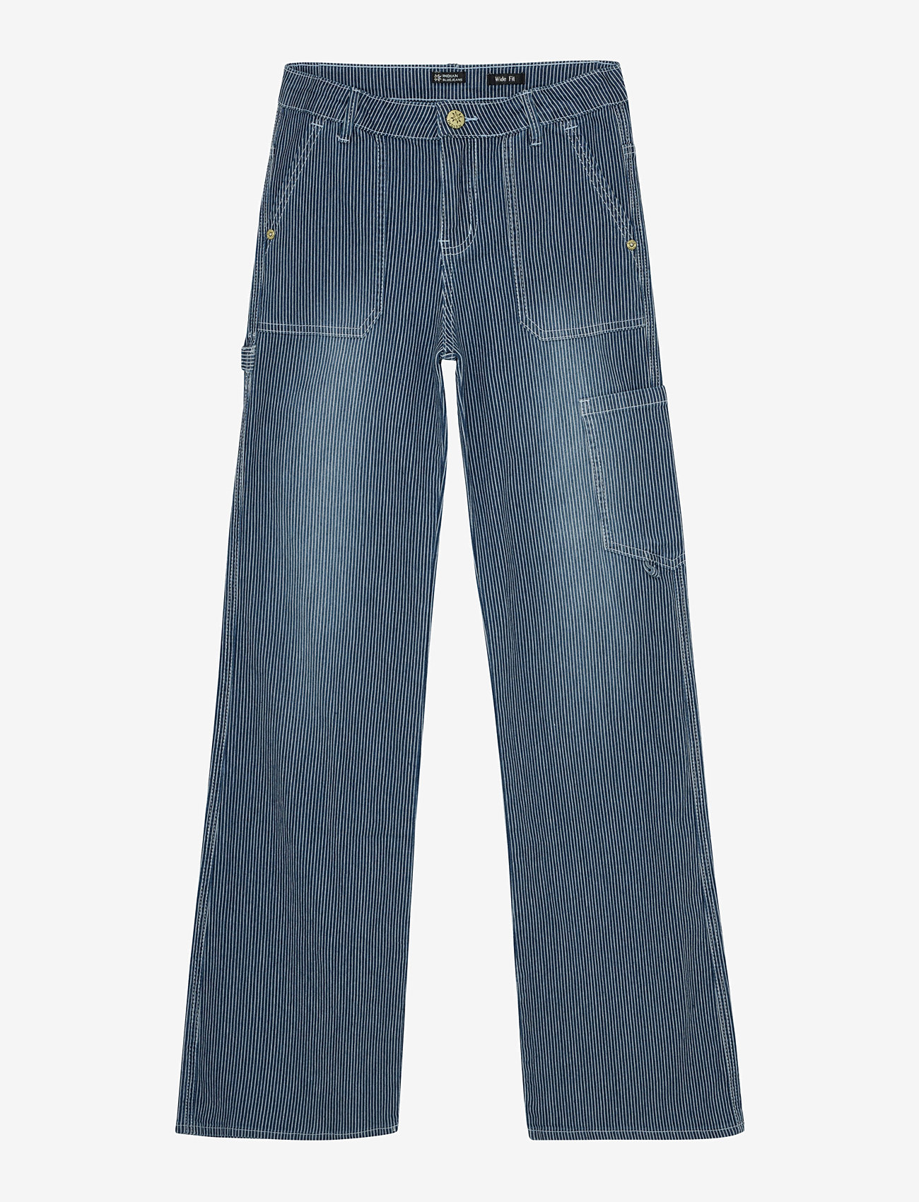 Indian Blue Jeans Wide Worker Striped Pants - Wide leg jeans - BLUEPRINT / blue