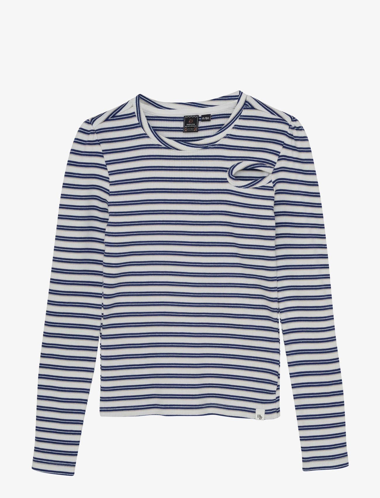 Indian Blue Jeans T-Shirt Ls Striped, 152, T-shirts, Blau - Long-sleeved Kinder