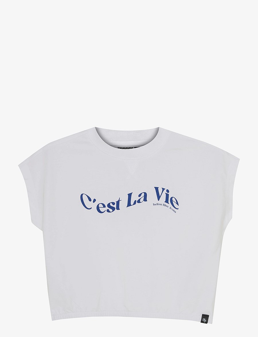 Indian Blue Jeans - T-shirt Wide Cropped - lyhythihaiset t-paidat - bright white - 1