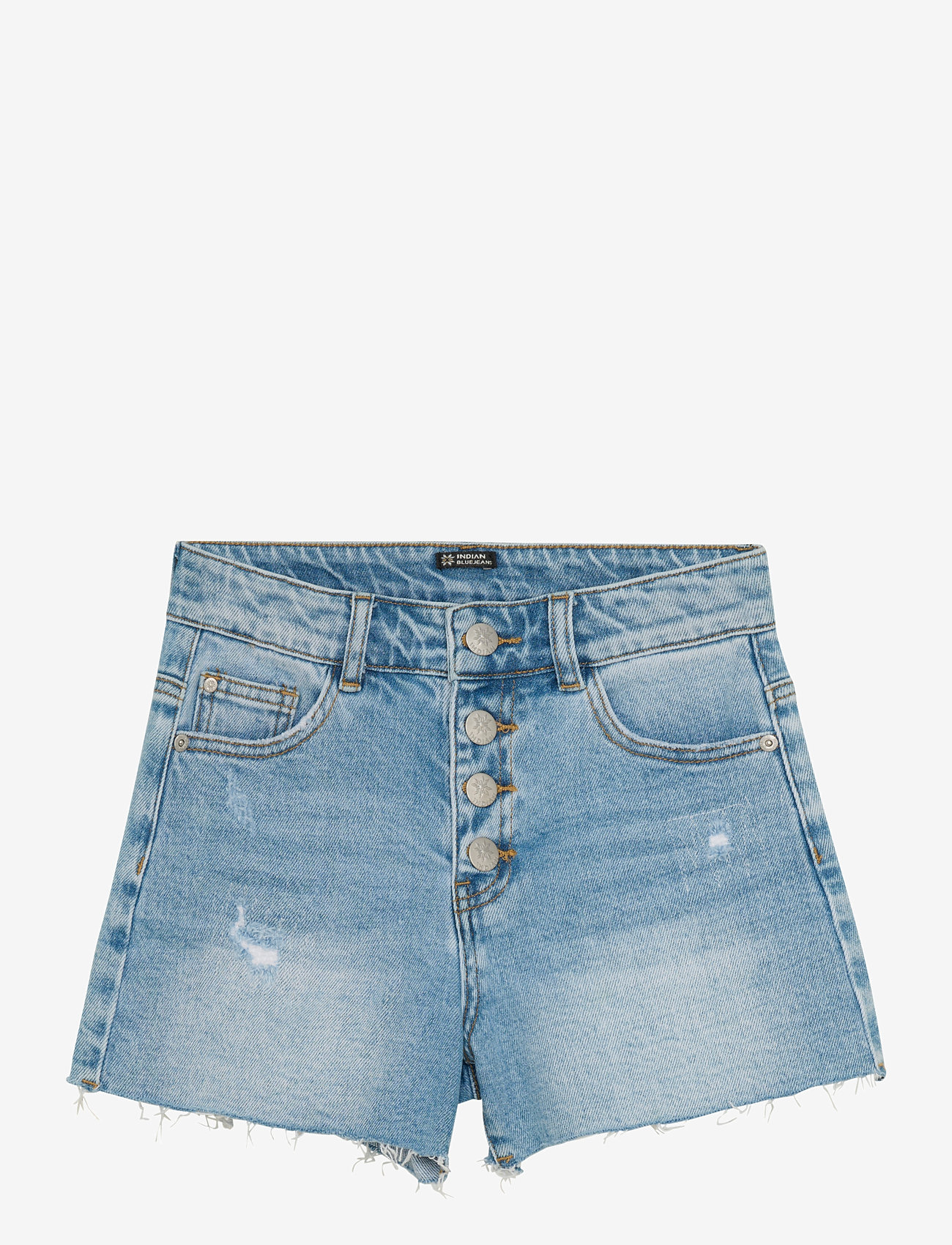 Indian Blue Jeans - Wide Denim Shorts Damaged - denimshorts - light denim blue - 1