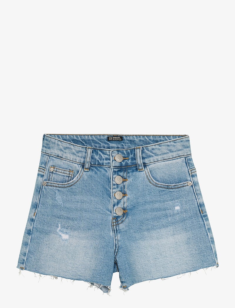Indian Blue Jeans - Wide Denim Shorts Damaged - jeansshorts - light denim blue - 1