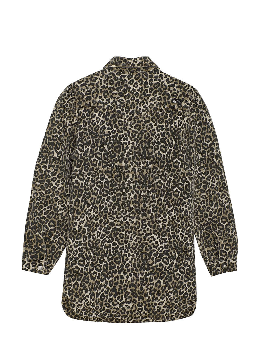 Indian Blue Jeans - Dress Leopard - långärmade vardagsklänningar - cornstalk - 2