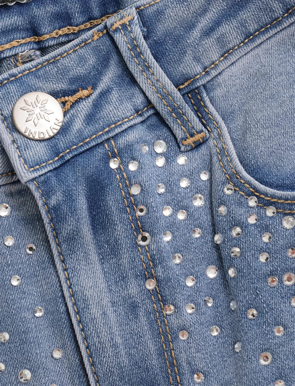 Indian Blue Jeans - Straight Fit Studs - regular jeans - light blue denim - 4