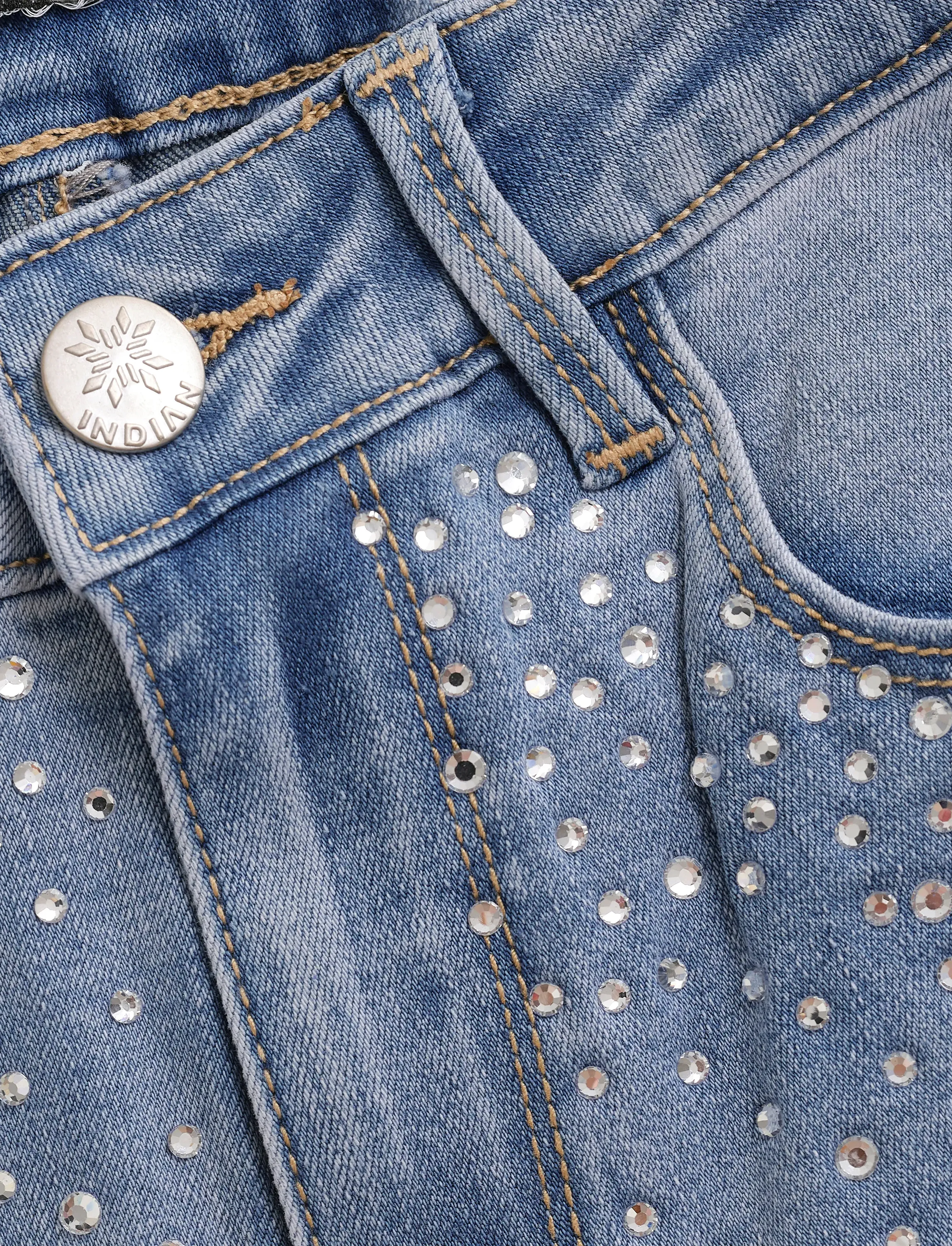 Indian Blue Jeans - Straight Fit Studs - suorat farkut - light blue denim - 4