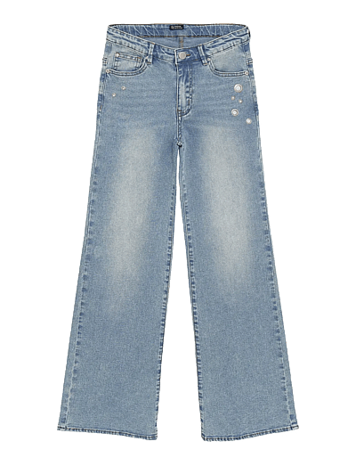 Indian Blue Jeans Wide Fit Eyelets - Hosen mit weitem Bein - MEDIUM DENIM / blue