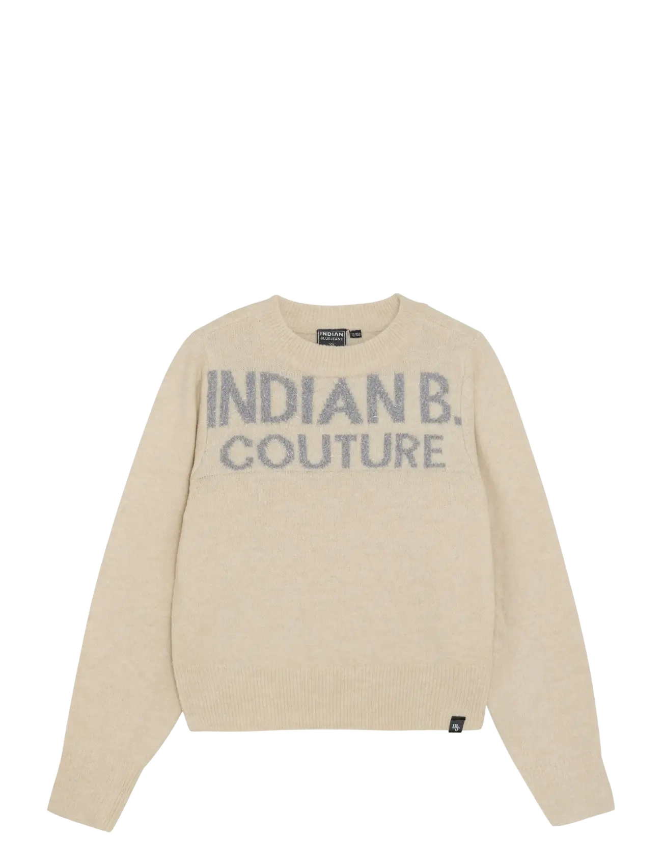 INDIAN Blau JEANS Strick Pullover Text Cream - 164 - Kinder
