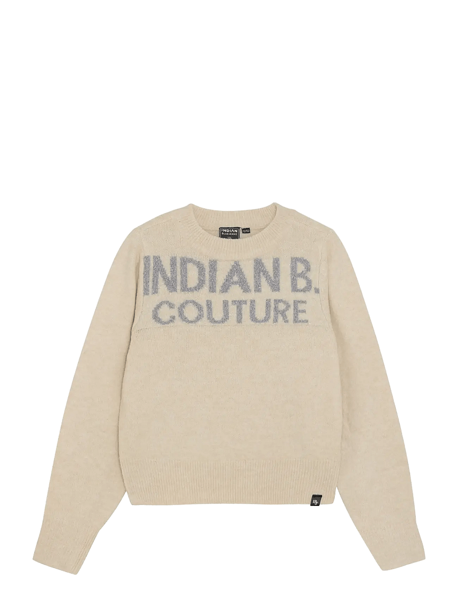 Indian Blue Jeans - Knitted Sweater Text - sweatshirts - sandshell - 1
