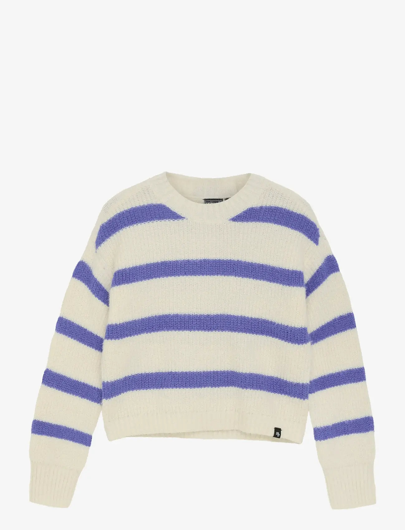Indian Blue Jeans - Knitwear Fuzzy Stripe - stickade tröjor - cloud - 1