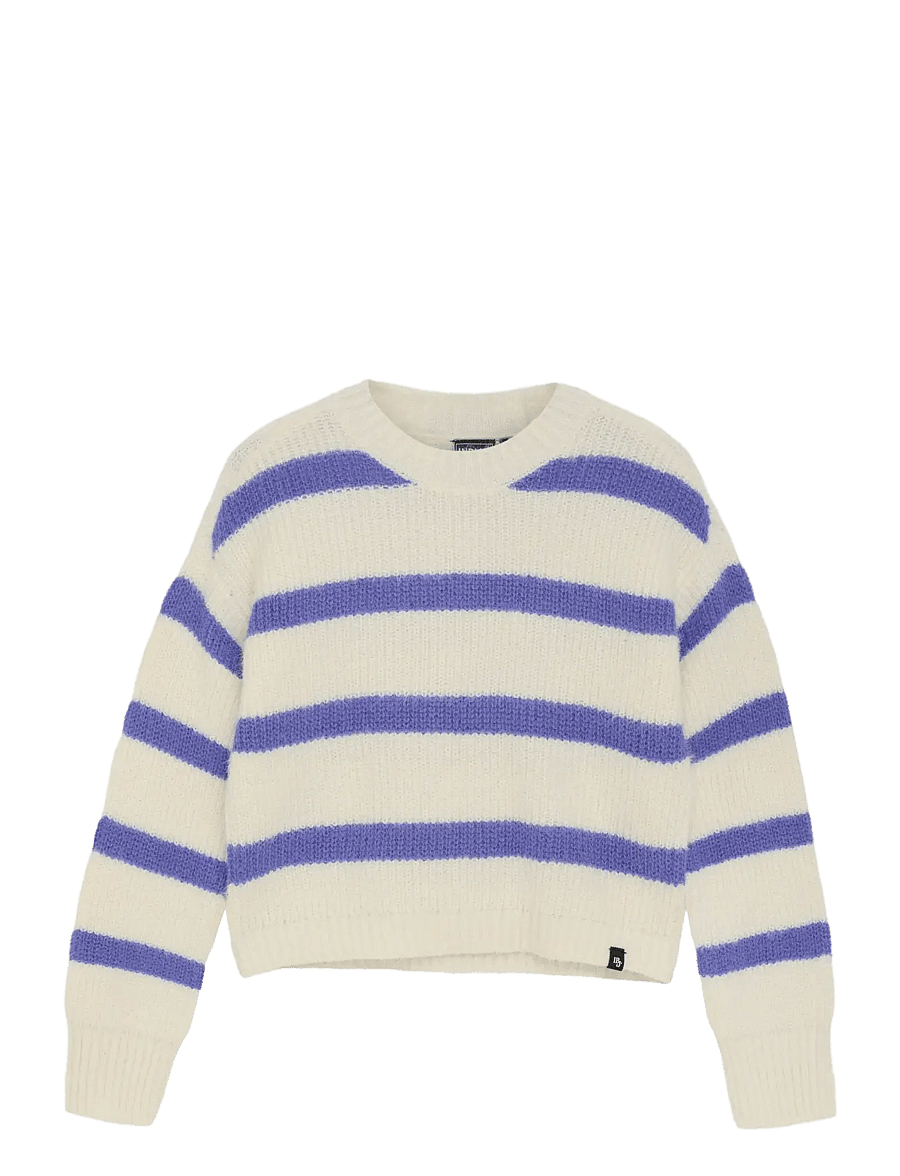 Indian Blue Jeans - Knitwear Fuzzy Stripe - peysur - cloud - 1