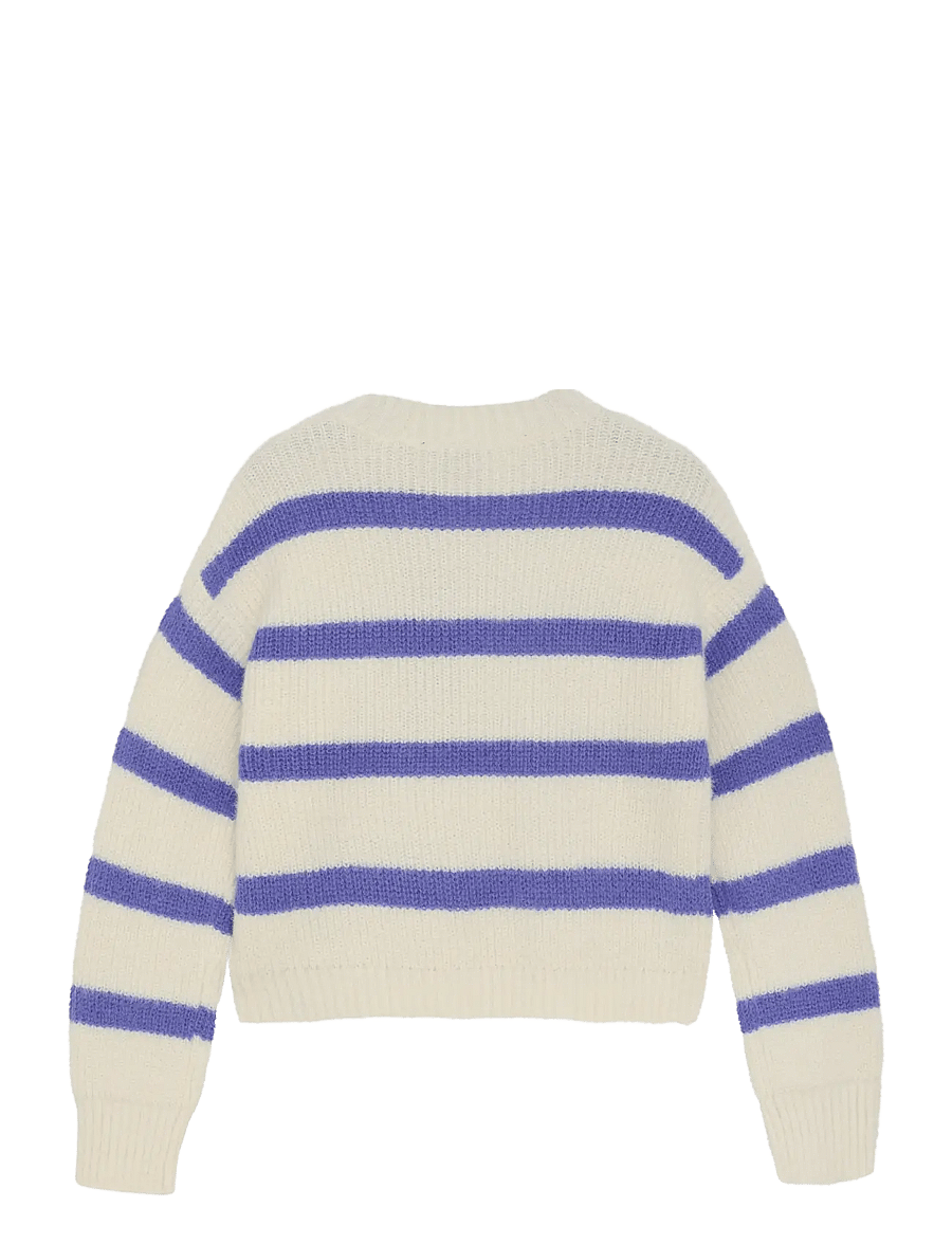 Indian Blue Jeans - Knitwear Fuzzy Stripe - peysur - cloud - 2