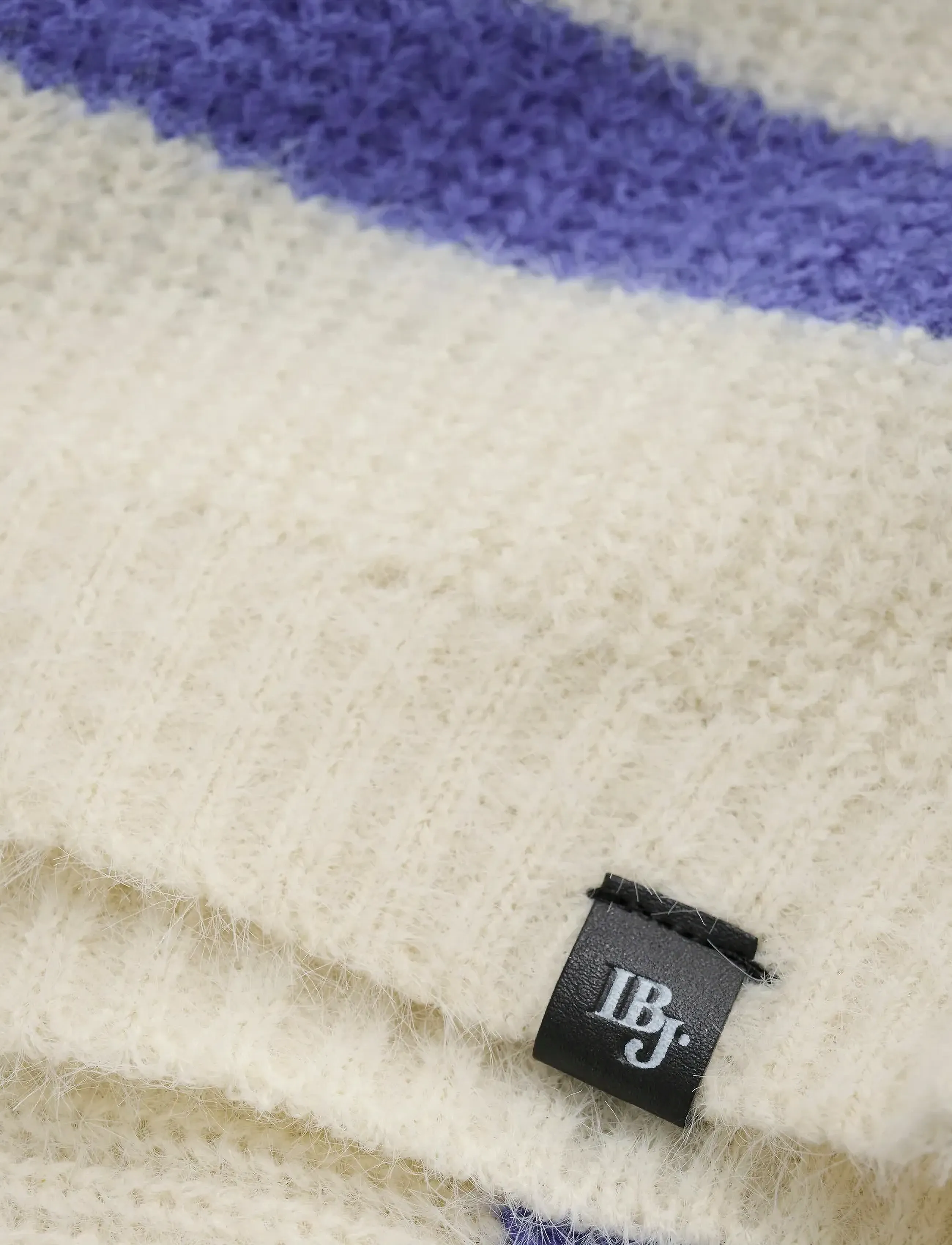 Indian Blue Jeans - Knitwear Fuzzy Stripe - peysur - cloud - 4