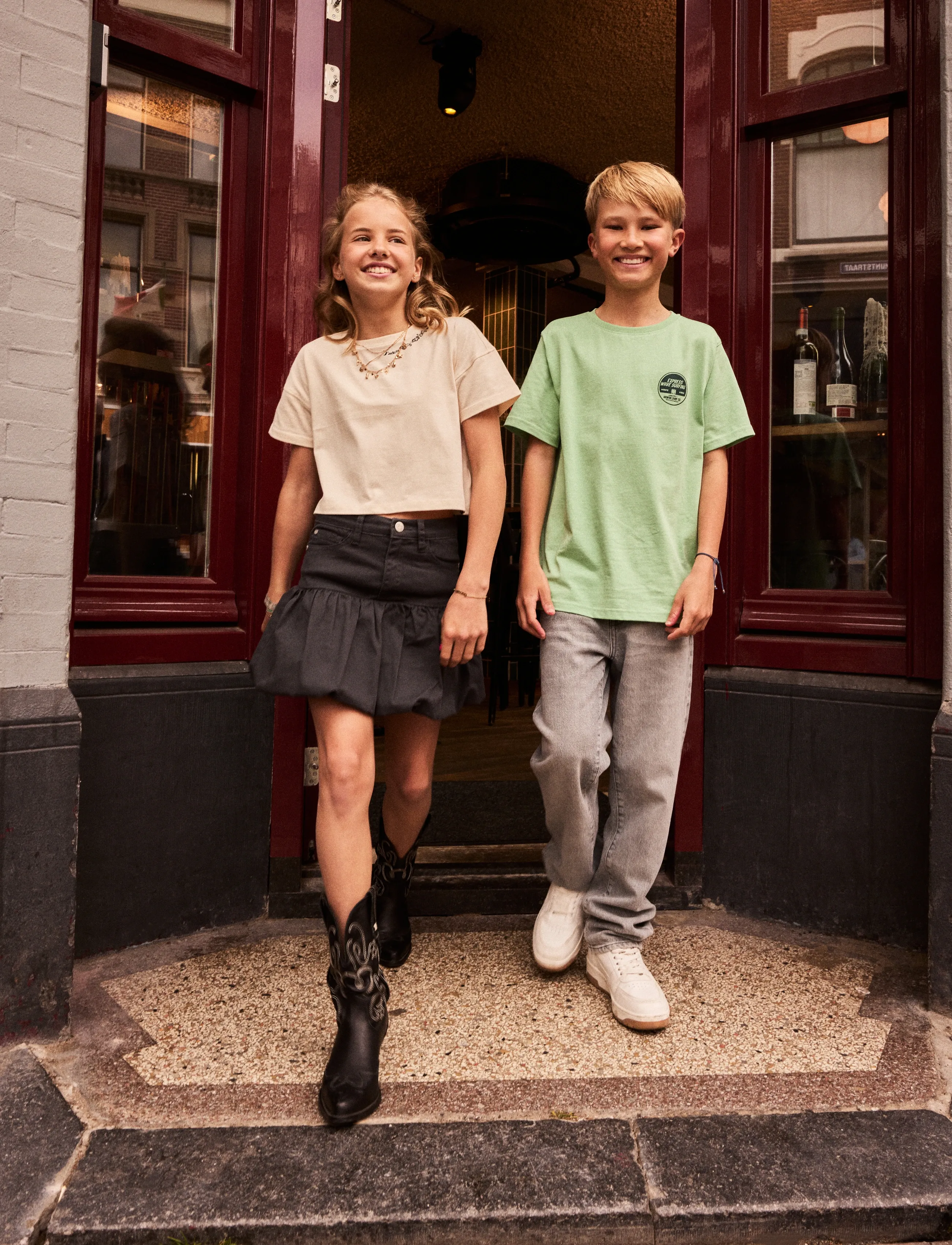 Indian Blue Jeans Skirt Balloon Twill, Børn, Ballon Nederdel, Grå, Str: 152
