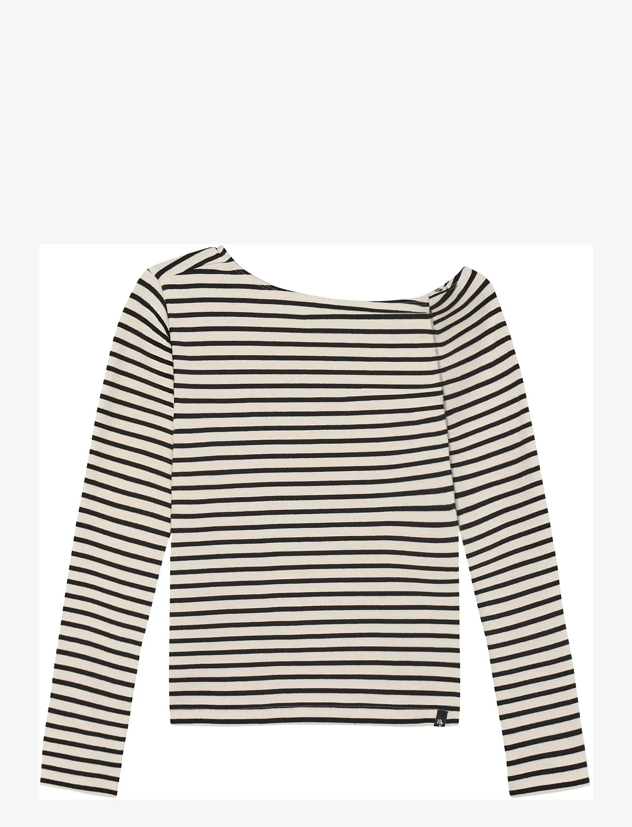 Indian Blue Jeans - Longsleeve Offshoulder Stripe - langærmede t-shirts - sandshell - 1