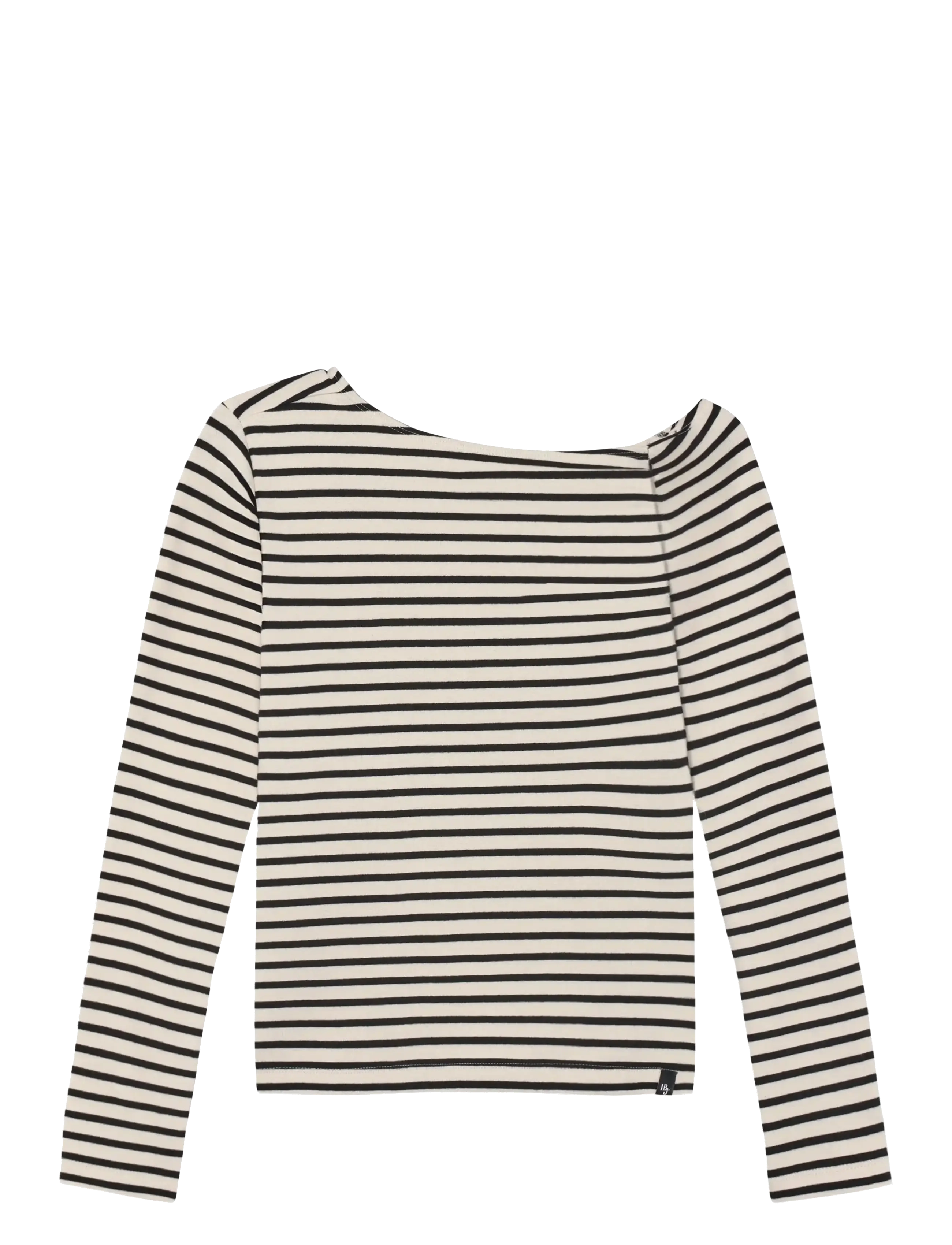 Indian Blue Jeans Longsleeve Offshoulder Stripe - Kleidung - SANDSHELL / black