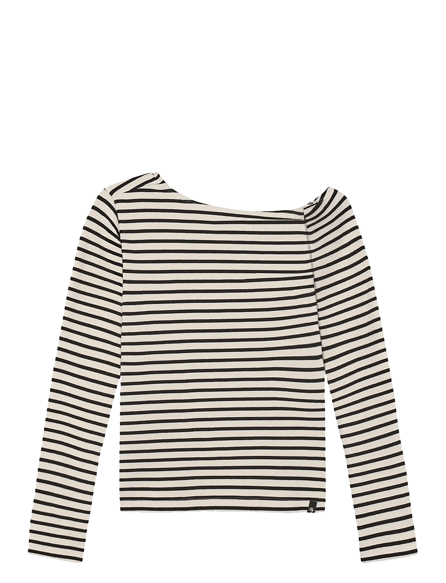 Indian Blue Jeans - Longsleeve Offshoulder Stripe - langärmelig - sandshell - 1