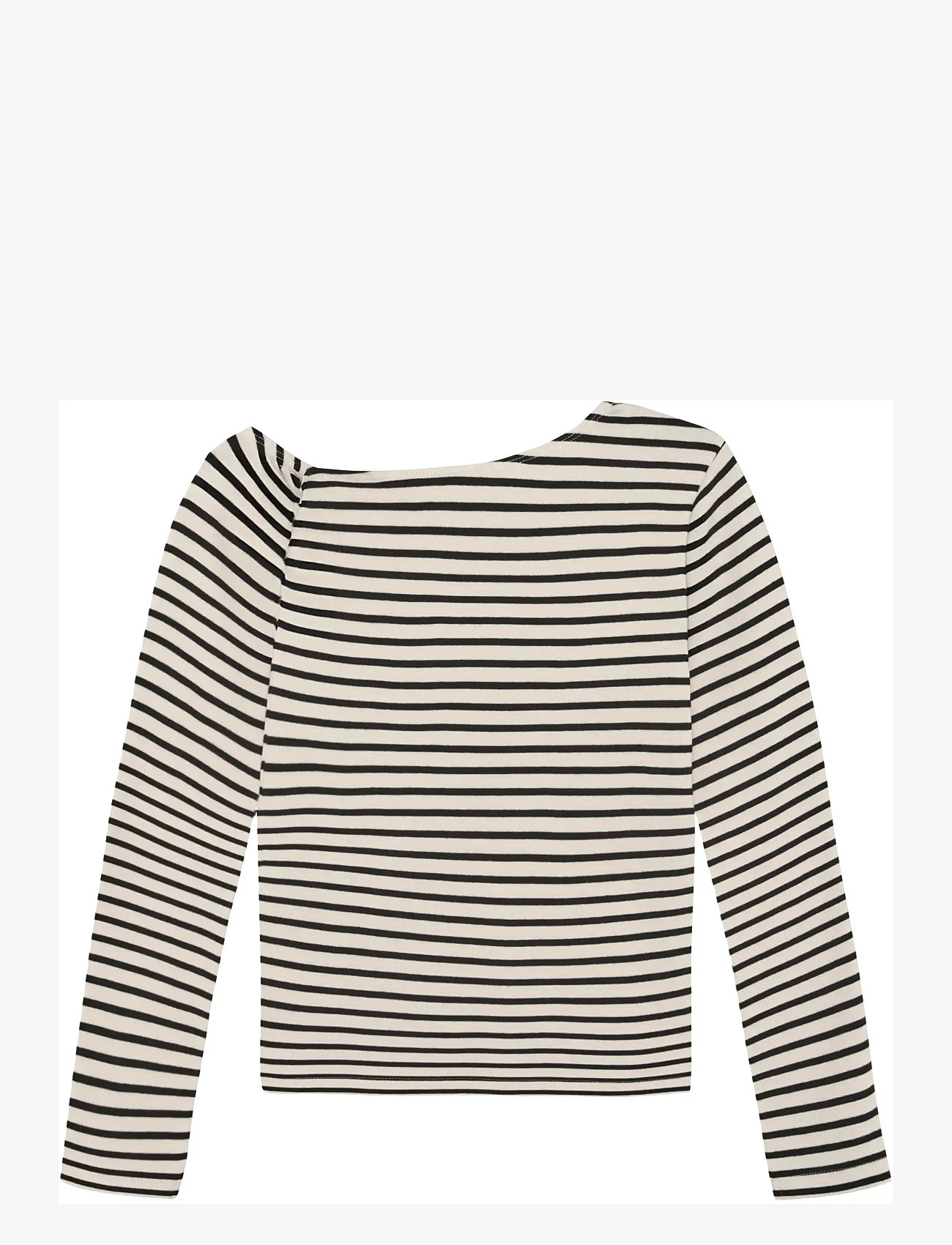 Indian Blue Jeans - Longsleeve Offshoulder Stripe - langærmede t-shirts - sandshell - 2