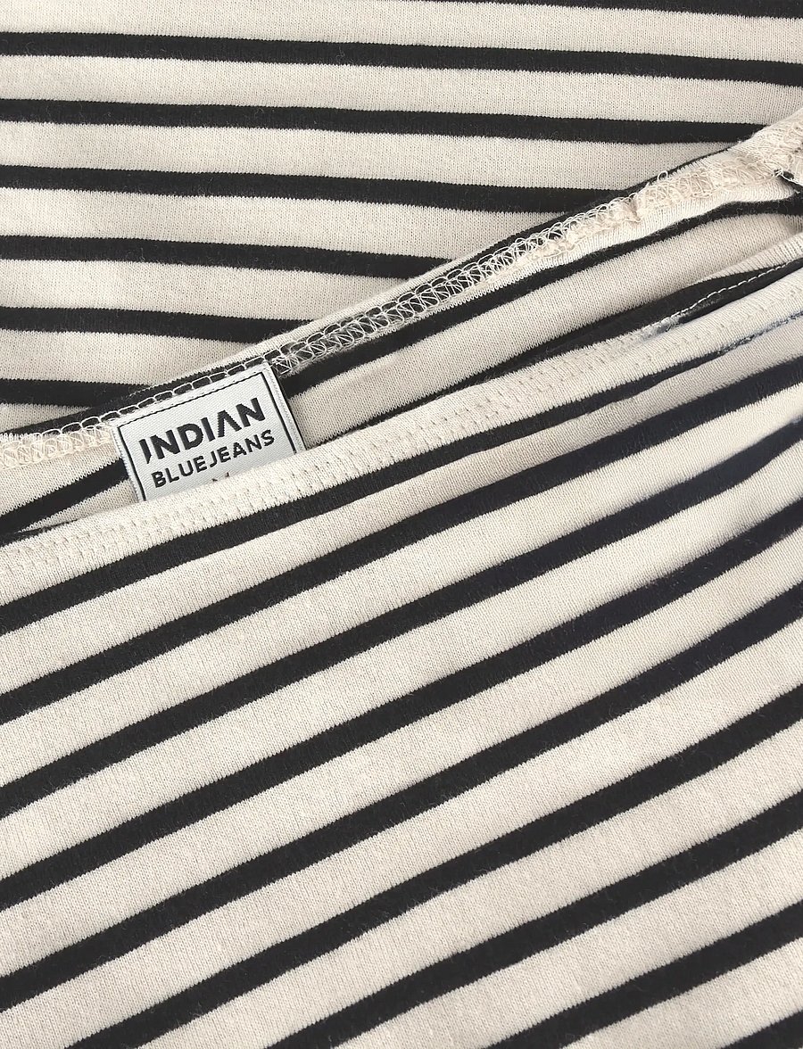 Indian Blue Jeans - Longsleeve Offshoulder Stripe - langärmelig - sandshell - 4