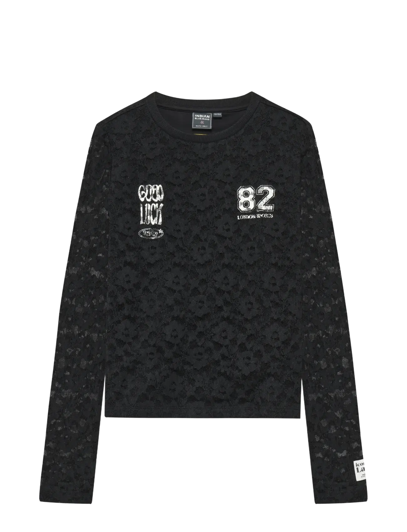 Indian Blue Jeans Longsleeve Lace - Indian Blue Jeans - BLACK / black