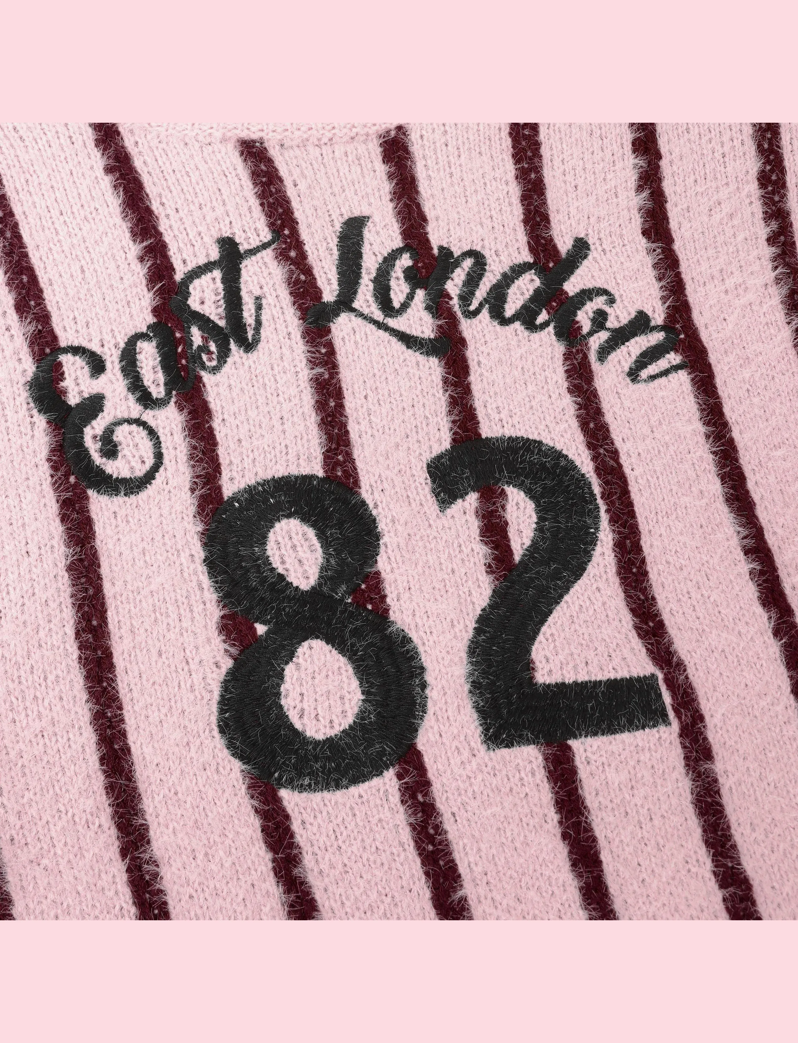Indian Blue Jeans - Knitwear Fuzzy Stripe - höstkläder - flushing pink - 2