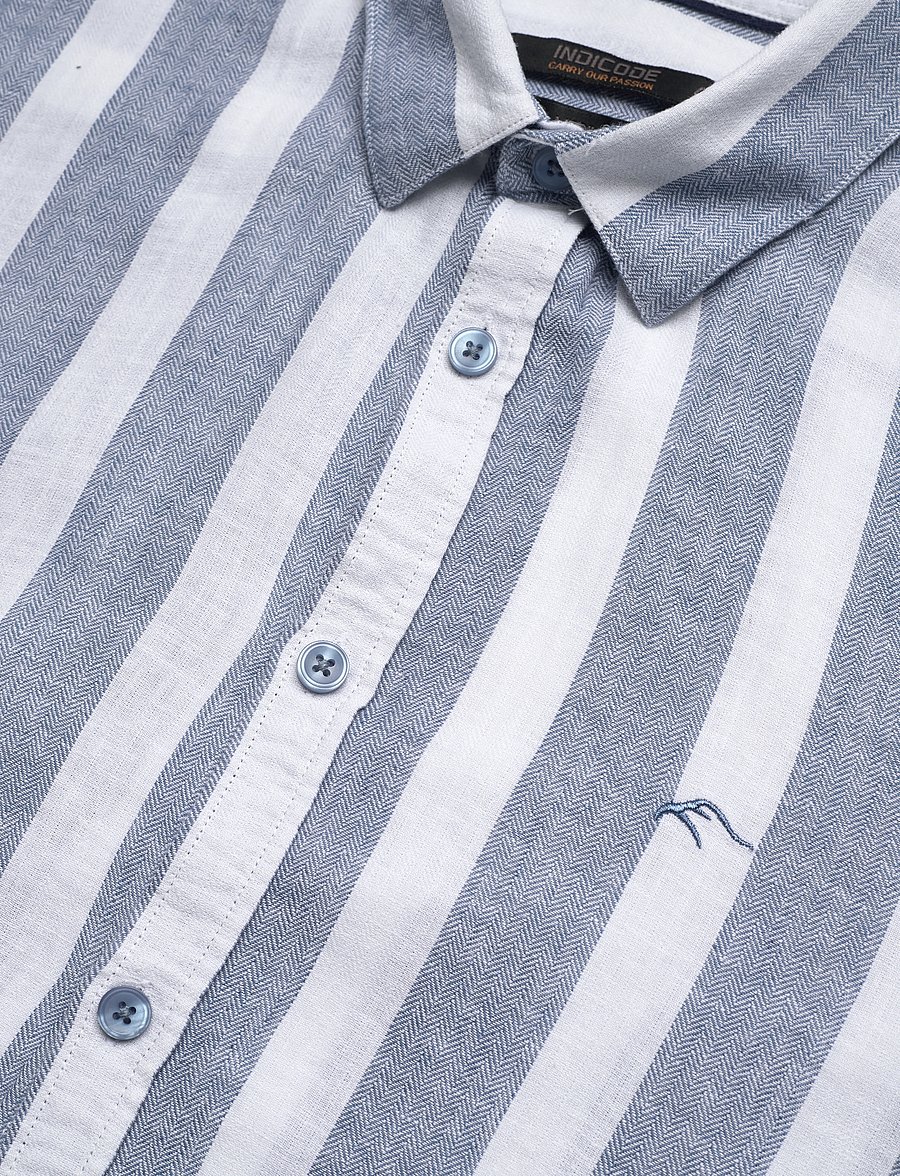INDICODE - INDonuld - linneskjortor - copen blue - 4