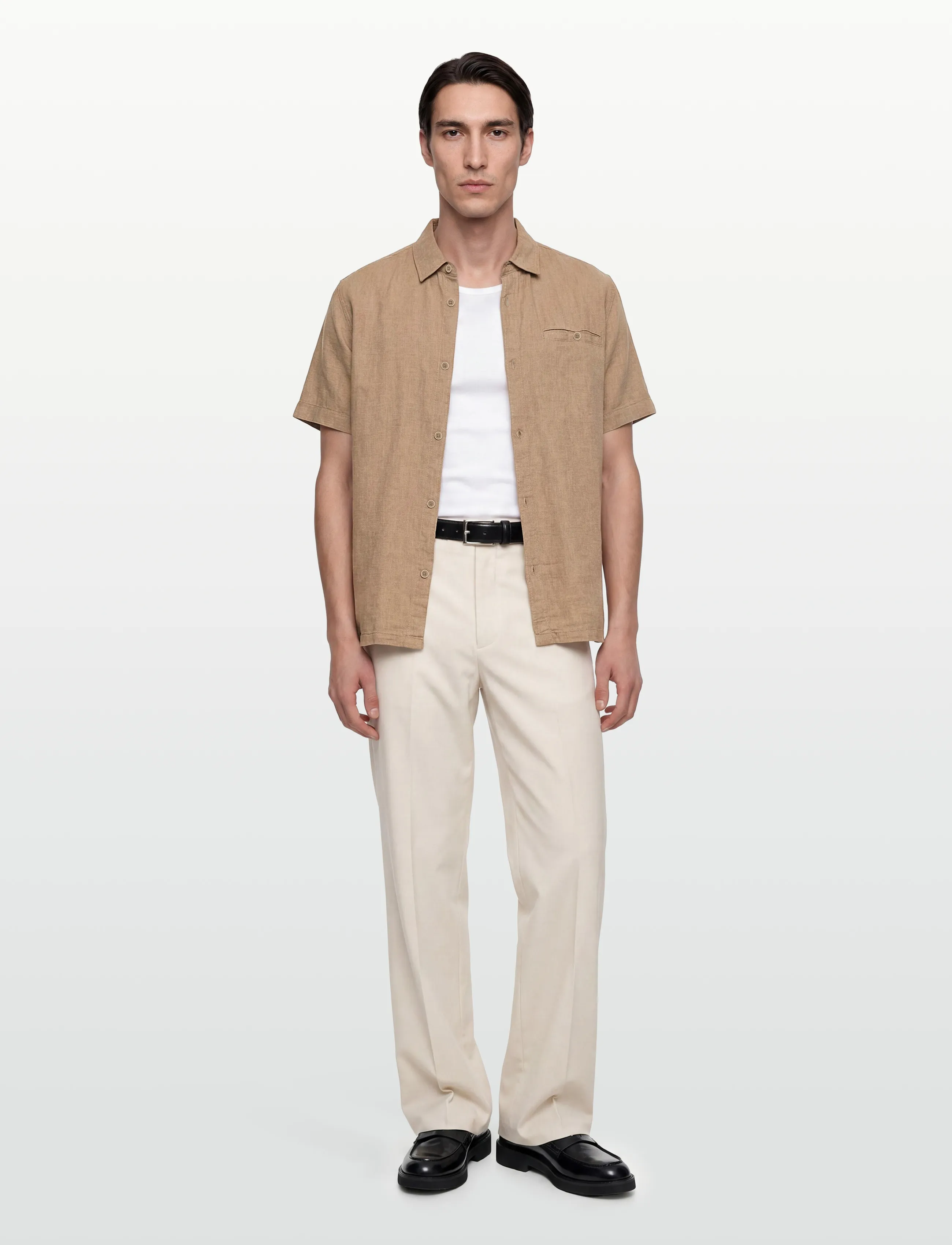 INDICODE INTrope Shirt S/S - Leinenbekleidung - KELP / brown
