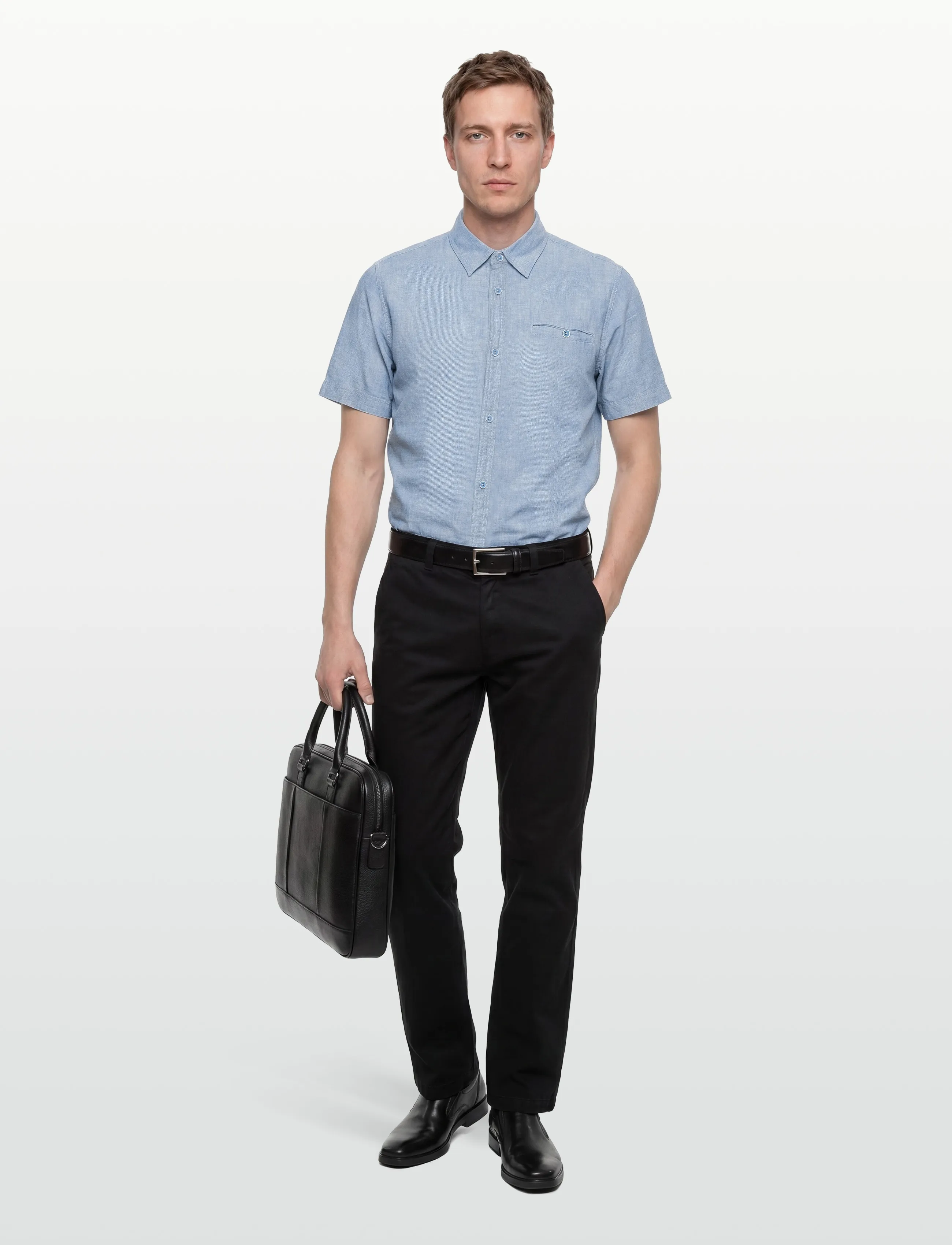 INDICODE INTrope Shirt S/S - Leinenbekleidung - SKY WAY / blue