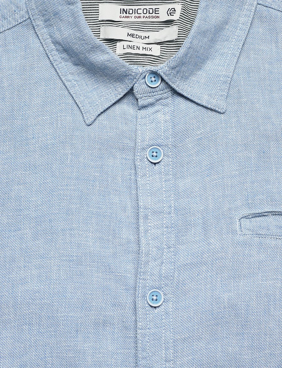 INDICODE - INTrope Shirt S/S - randiga skjortor - sky way - 5