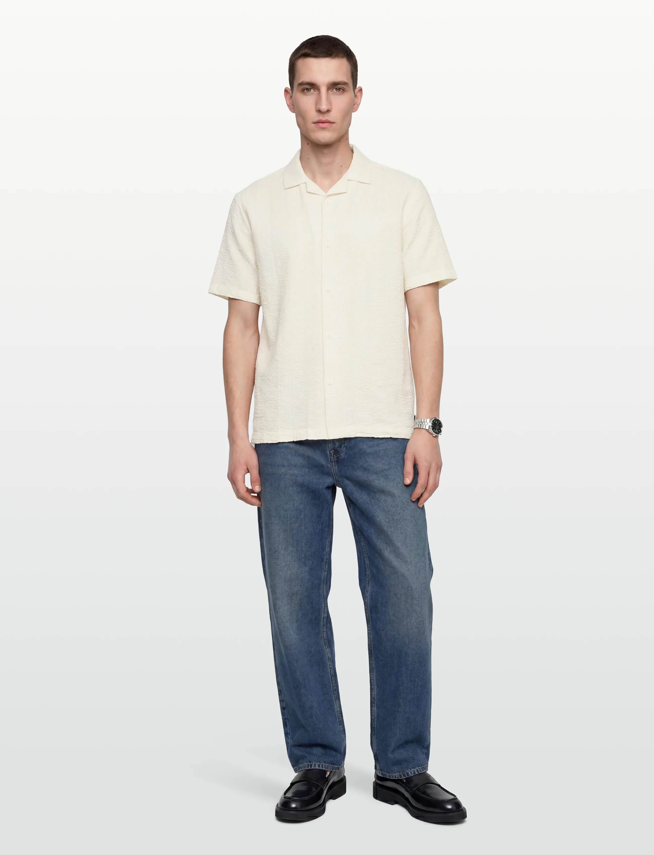 INDICODE Inwaves Shirt, S, Shirts, Creme - Casual Männerswear