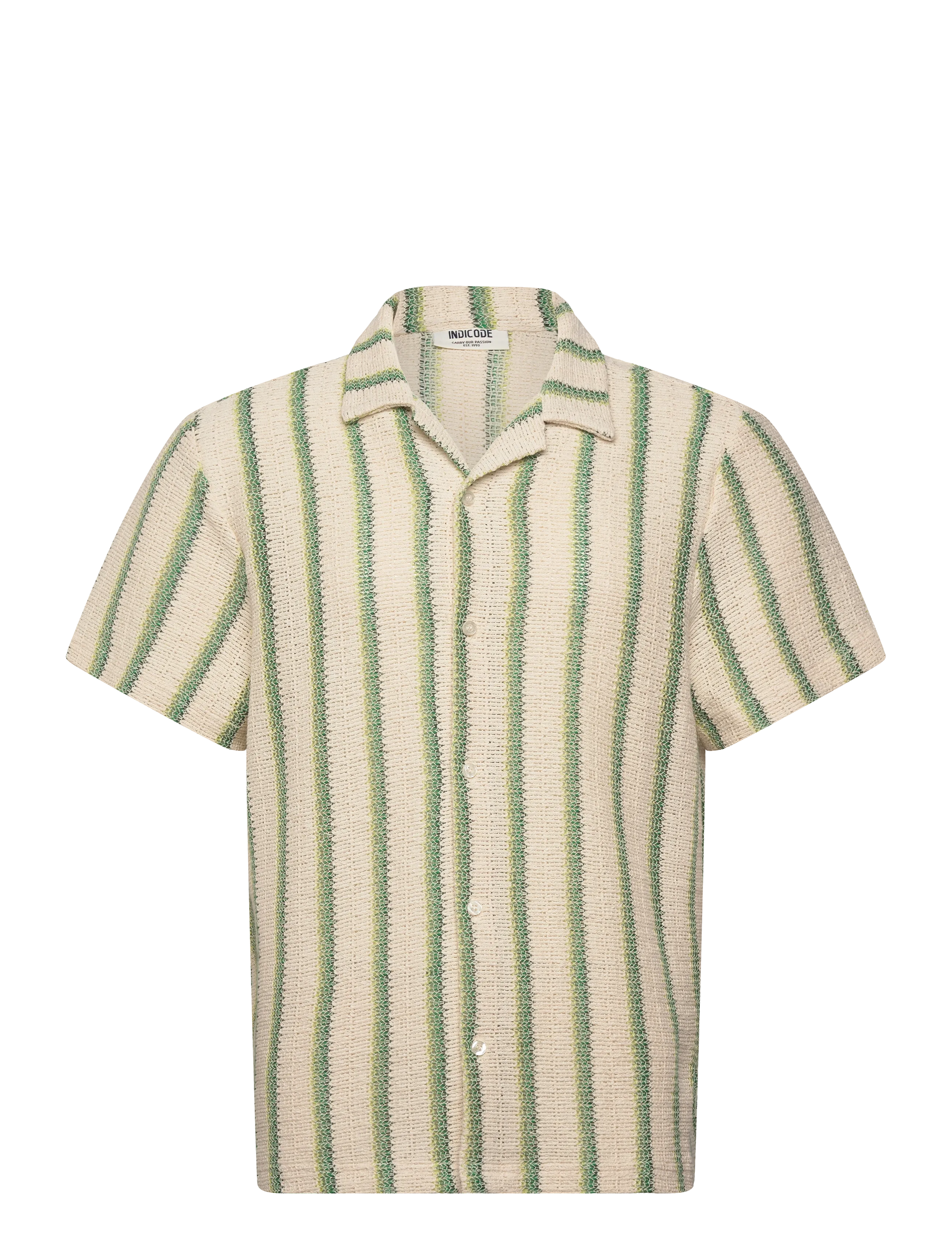INDICODE INGlutamin - Shirts - SMOKE PINE / cream
