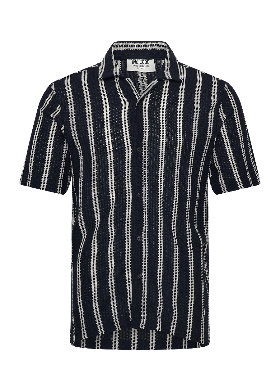 INDICODE - INOlly ss shirt - gestreifte hemden - sky captain - 1