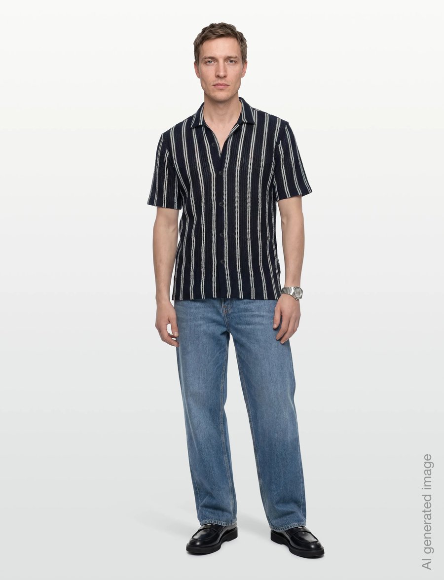 INDICODE - INOlly ss shirt - gestreifte hemden - sky captain - 0