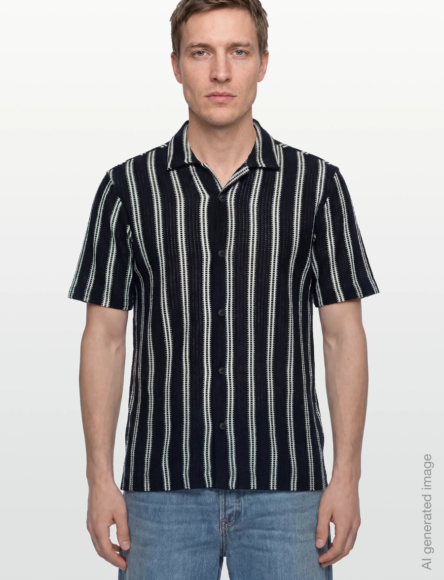 INDICODE - INOlly ss shirt - gestreifte hemden - sky captain - 3