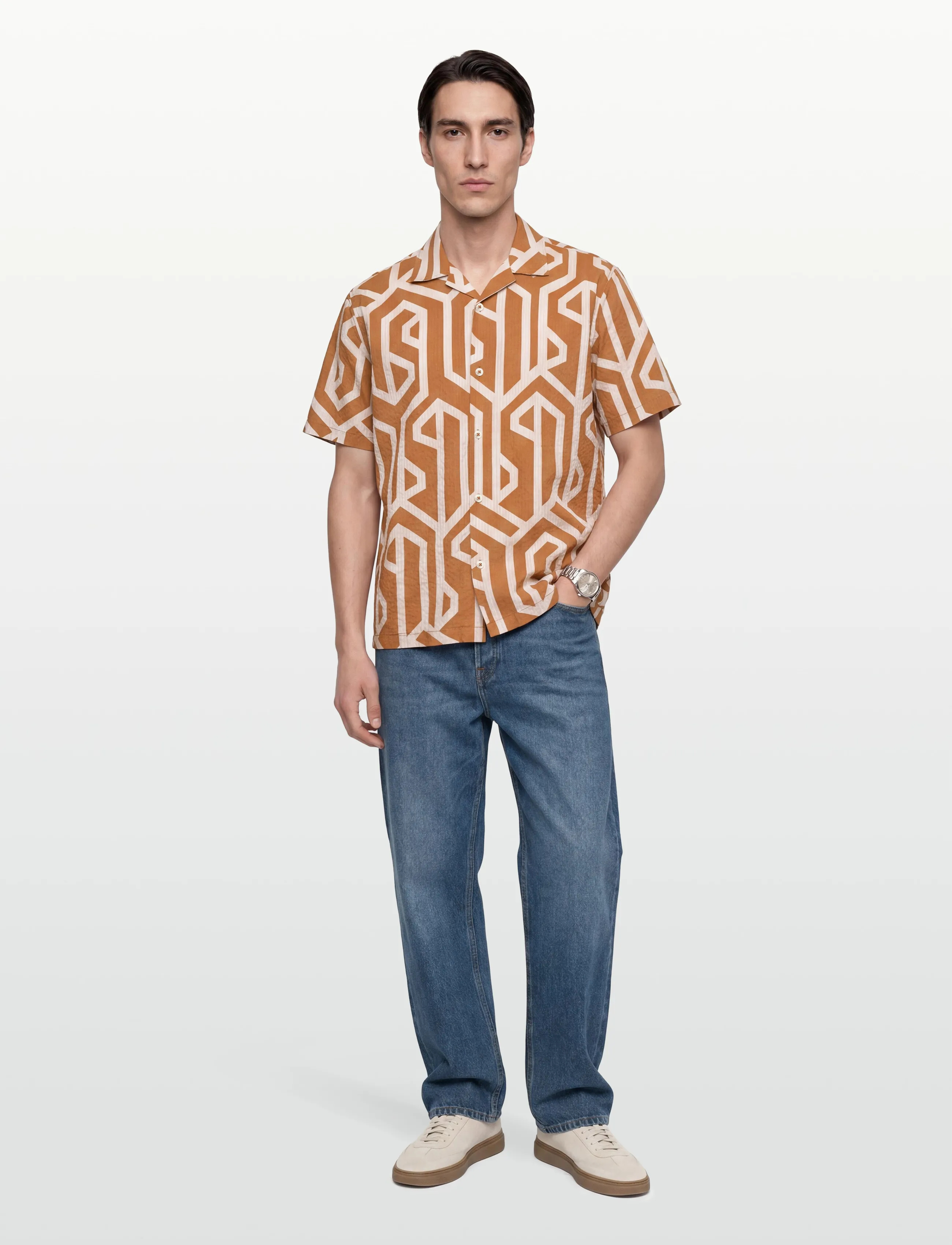 INDICODE Ingraphic, XXL, Orange, Skjorter > Kortærmede Shirts, Herre