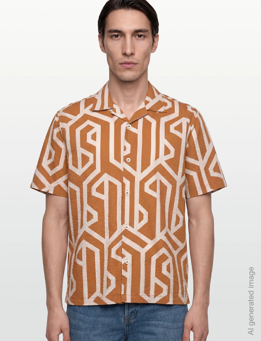 INDICODE - INGraphic - mønstrede skjorter - camel - 3