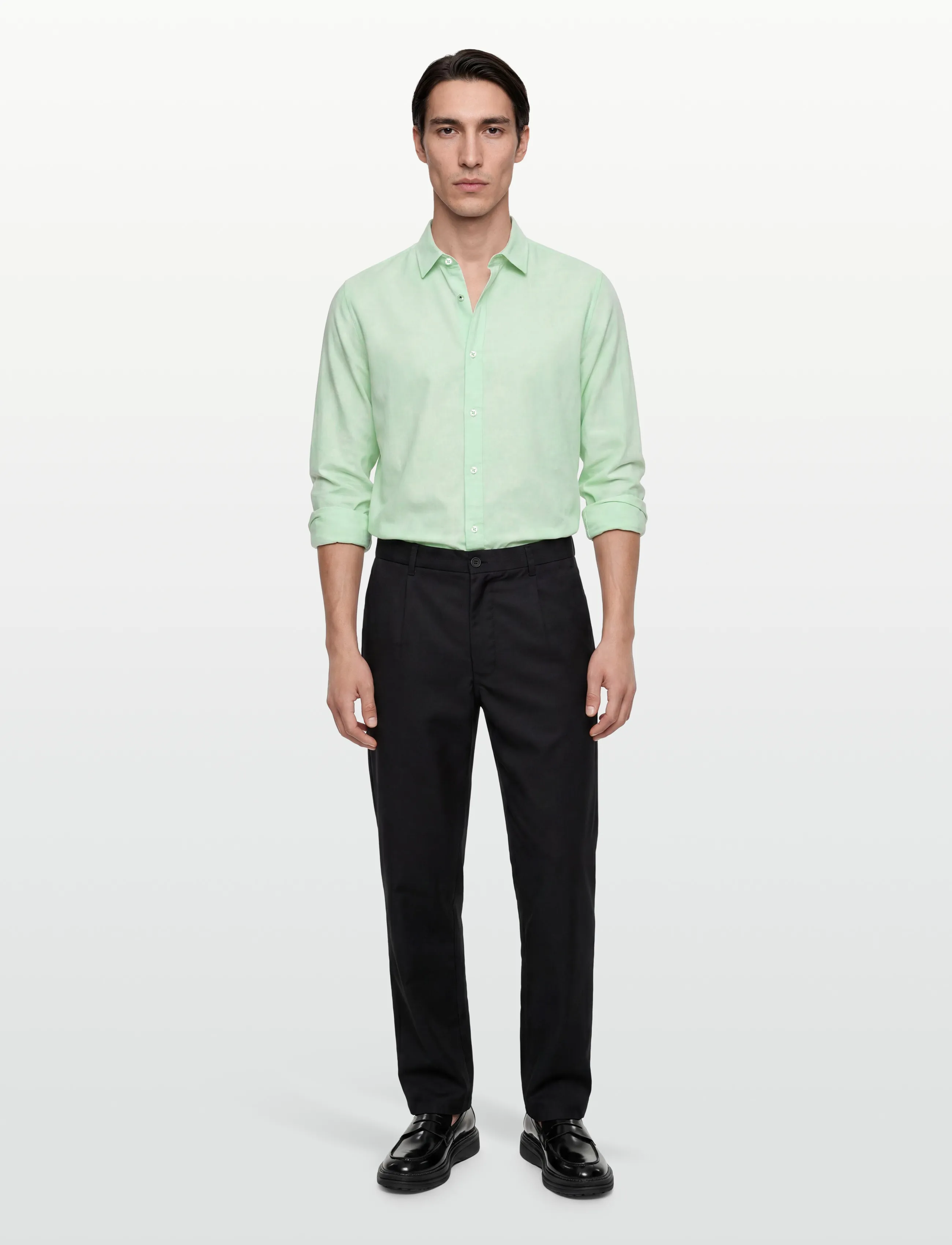 INDICODE INCordyceps - Linen shirts - QUIET WAVE / green