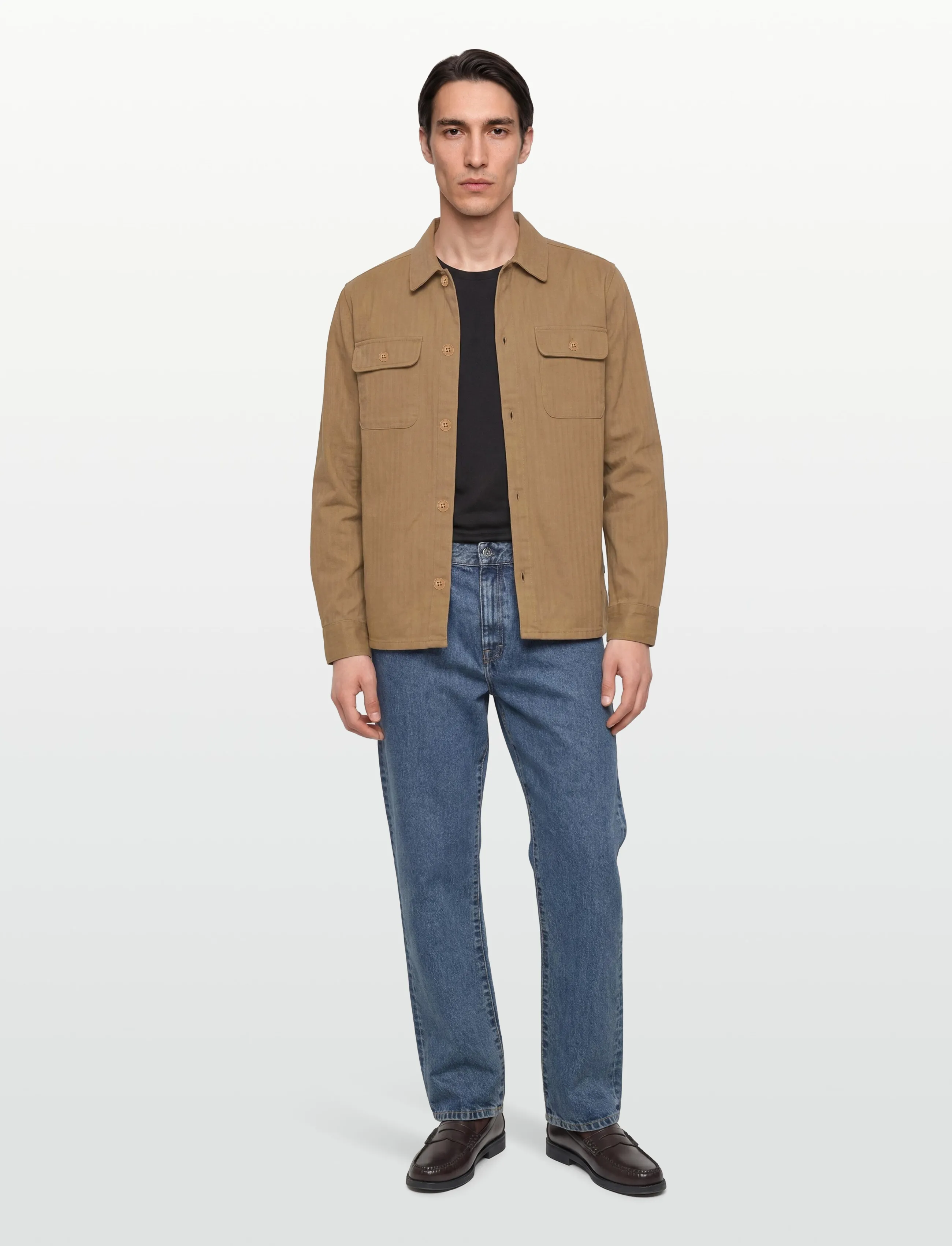 INDICODE Inbemol Shirt, Mænd, Sildebens Overshirt, Brun, Str: M