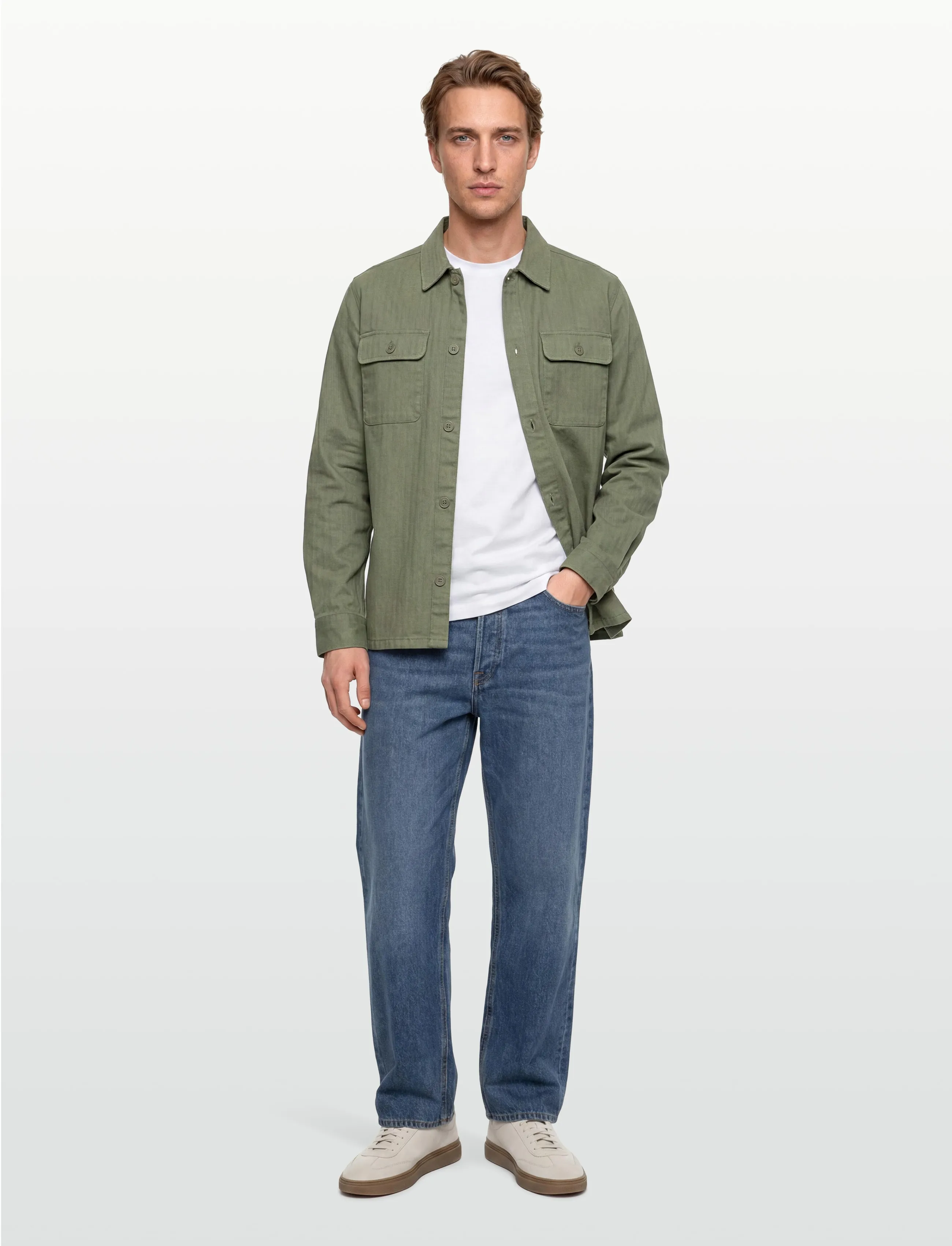 INDICODE Inbemol Shirt, Mænd, Sildebens Overshirt, Grøn, Str: M