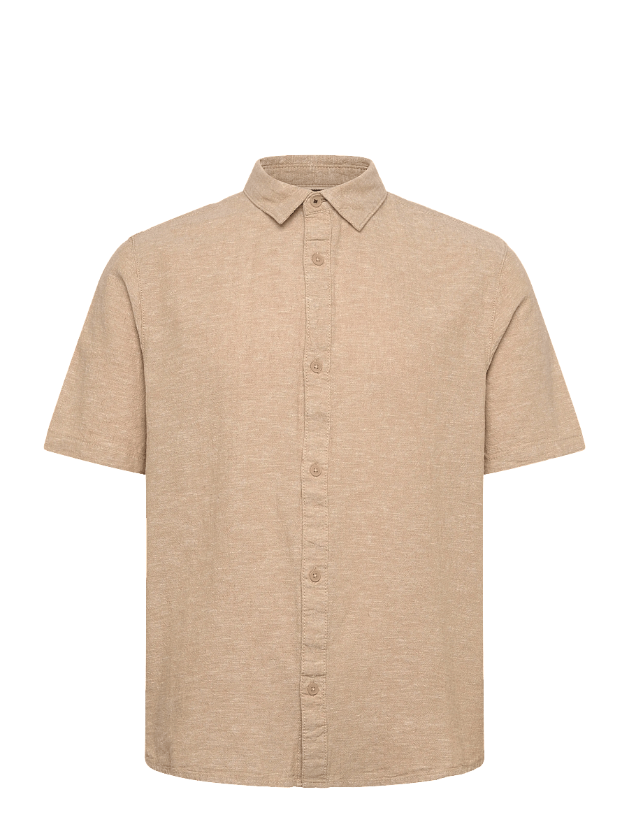 INDICODE - INLeoni ss shirt - hørskjorter - cornstalk - 1
