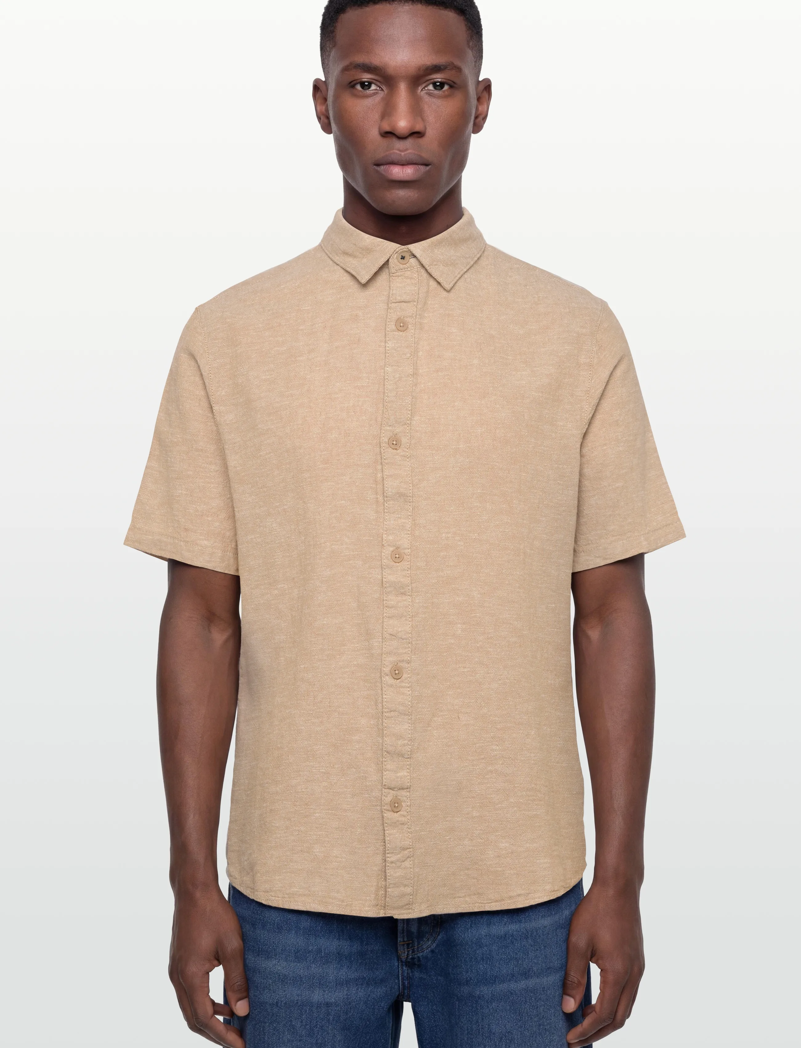 INDICODE - INLeoni ss shirt - linneskjortor - cornstalk - 3