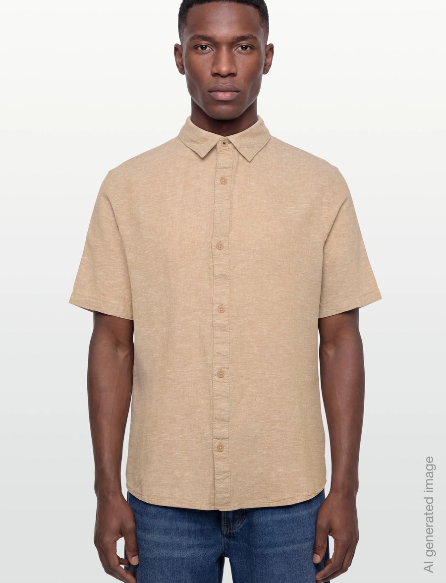 INDICODE - INLeoni ss shirt - hørskjorter - cornstalk - 3